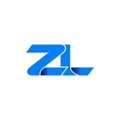 zl logo initial logo vector modern blue fold style