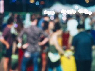 Festival Event Party with People Blurred Background