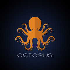 Vector of an octopus design on dark blue background. Aquatic animals. © yod67