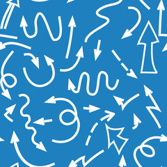 Vector seamless pattern with drawn arrows