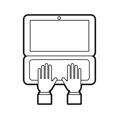 Obraz premium hand business working in laptop order online delivery logistic