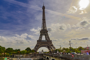 Fototapeta na wymiar panorama of Paris Eiffel Tower in France