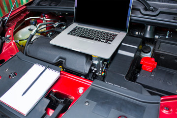 Computer diagnostics of the car.