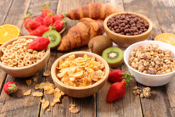 assorted cereal breakfast