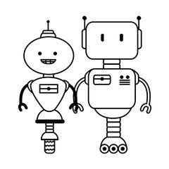 electronic robots characters icon