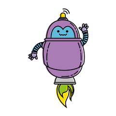 electronic robot with fire flame