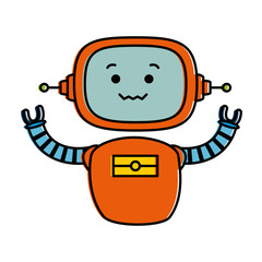 electronic robot character icon