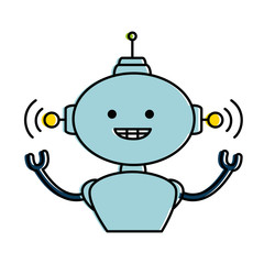 electronic robot character icon