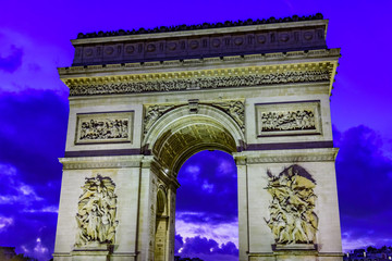 Fototapeta na wymiar sunset triumphal arch of Paris