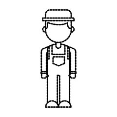 farmer in coveralls and hat character design
