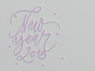 Happy New Year 2018- phrase. Holiday lettering illustration. Cut out phrase in paper.