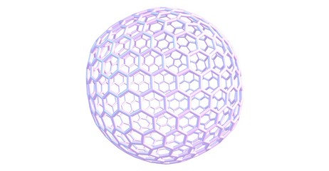 Fullerene C720 molecular structure isolated on white