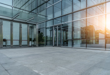 modern buildings and empty pavement in china..