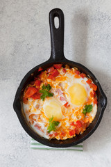 Shakshuka, traditional middle eastern traditional dish