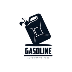 vector oil fuel canister with gasoline drop simple flat icon pictogram isolated on a white background. Gas oil fuel, energy power petroleum industry symbol, sign