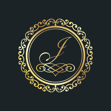 monogram letter j gold