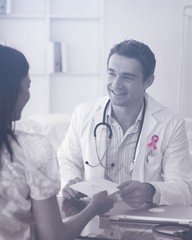 Composite image of breast cancer awareness ribbon