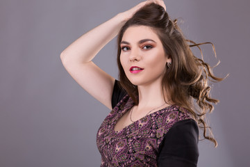 Fototapeta premium Beauty portrait of female face plus size with natural skin