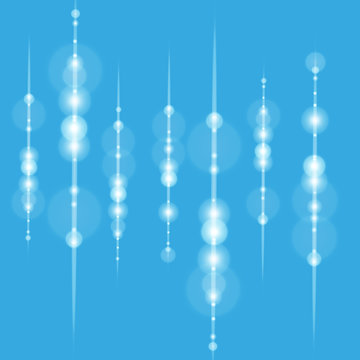 Shining line with light effects. Isolated on blue background. Vector illustration,
