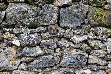 Detail of rocks in a dry stone wall