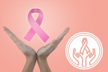 Composite image of hands gesturing against white background