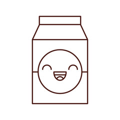 kawaii milk or juice box carton with drinking