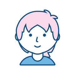 flat line  colored man   face over white  background  vector  illustration