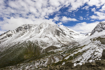 Fototapeta na wymiar Mountains with snow in winter,Tibet,China