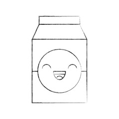kawaii milk or juice box carton with drinking