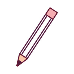 flat line monochromatic  pencil over white background  vector  illustration