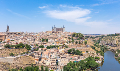 Fototapeta na wymiar Aerial view of toledo city and alcazar,Spain