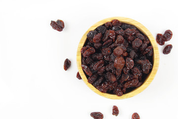 Raisins isolated on white background