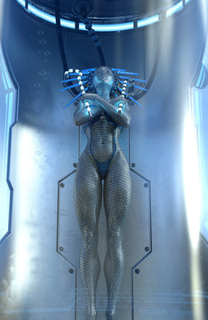 egyptian android in cryo chamber
