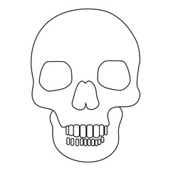 Skull Icon Symbol Design. Vector illustration of skull isolated on white background. Halloween graphic.