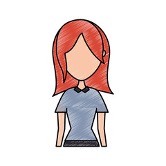  colored young  woman doodle over white background  vector illustration