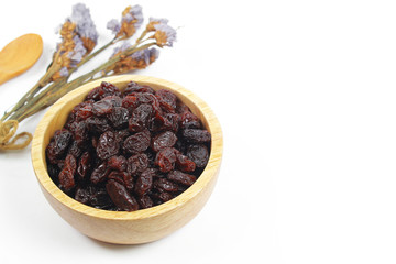 Raisins isolated on white background