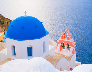 Architecture in town Oia. Santorini Greece