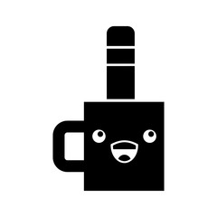 kawaii cup and pencil tool designer cartoon