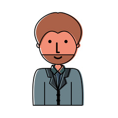 colored man  with beard over white background  vector illustration