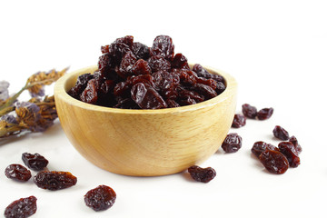 Raisins isolated on white background
