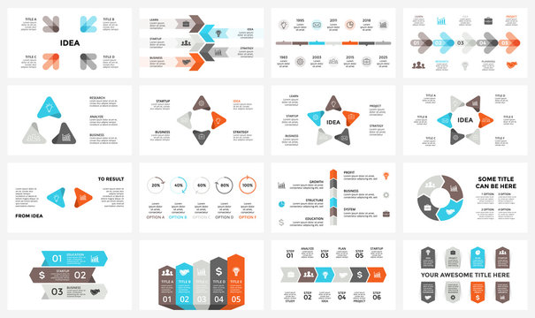Vector circle arrows infographic, cycle diagram, graph, presentation chart. Business concept with 3, 4, 5, 6, 7, 8 options, parts, steps, processes. 16x9 slide template.
