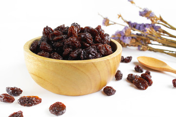 Raisins isolated on white background