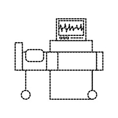 hospital interior with heart rate monitor bed medical equipment