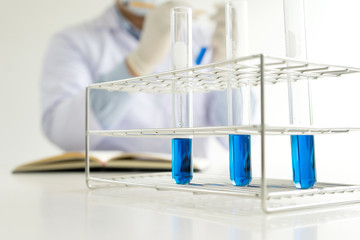 in science lab working test the chemical