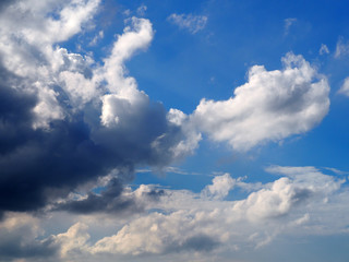 Fototapeta na wymiar rainy cloud with blue sky background