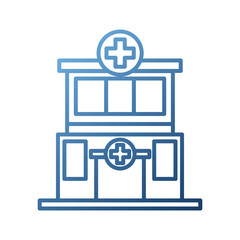 hospital building medical center front view icon
