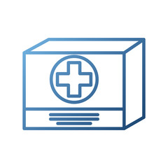 Fototapeta premium cardboard box medicine equipment supply icon