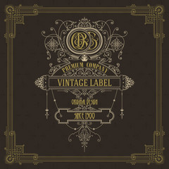 Old vintage card with floral ornament - vector