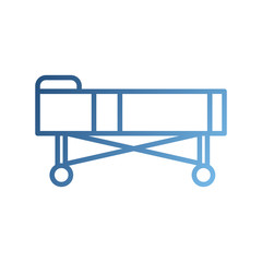 hospital bed with pillow and wheels