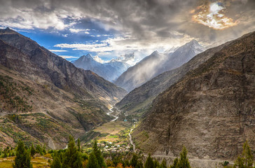Dramatic landscape in Himalaya mountains